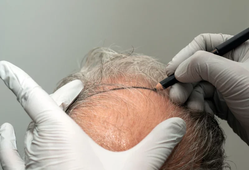 implanteur de choï tracé avec la greffe de cheveux