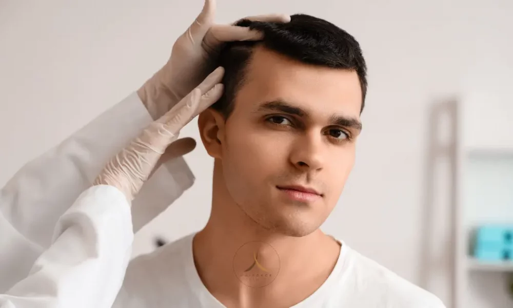 greffe de cheveux repousse tardive sur un jeune homme